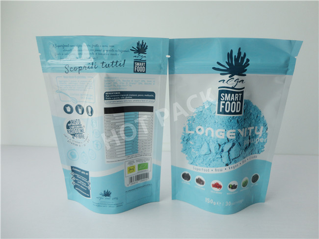 Waterproof Laminated Foil Stand Up Reclosable Poly Bags For Snack Packaging