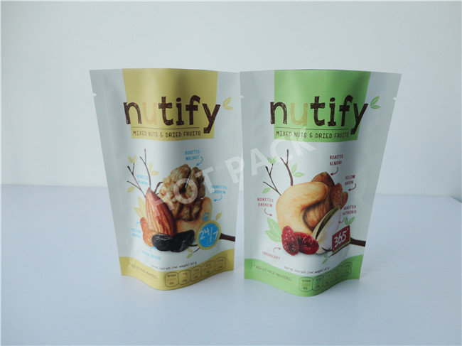 OEM Service Metallized Plastic Ziplock Stand Up Pouches For Food Packaging