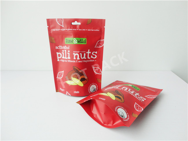 Raw / Wild Activated Pili Nuts Printed Stand Up Pouches Laminated Foil Non - Toxic