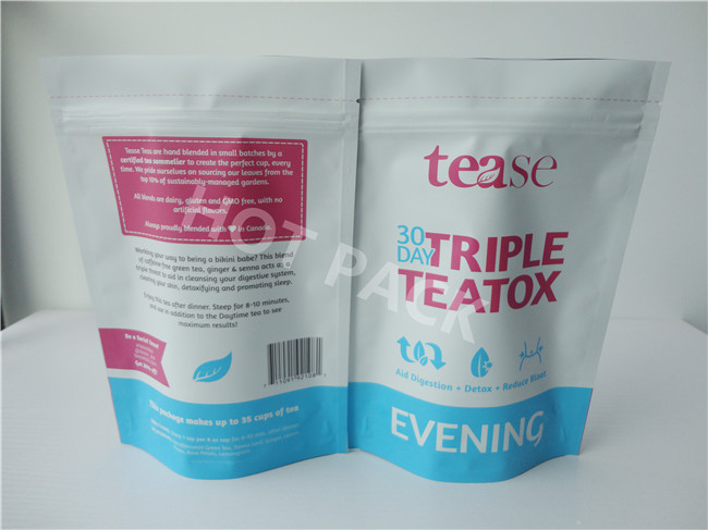 Different Sizes Stand Up Pouch Packaging For Tea Leaves , Commercial Food Packaging Bags