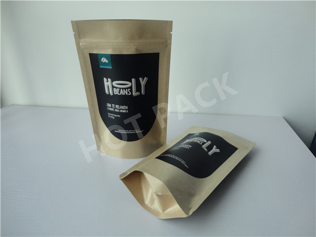 Sealable Foil Kraft Paper Stand Up Vacuum Packaging Pouches Bags Shock Resistant