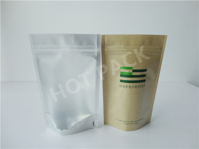 Zipper Rice Paper Kraft Stand Up Pouches High Temperature Resistant Laminated