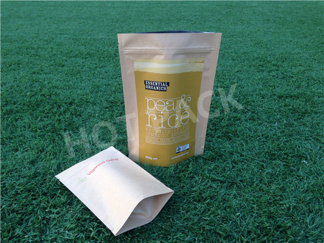 Organic Kratom Doypack Standing Up Foil Lined Kraft Paper Bag