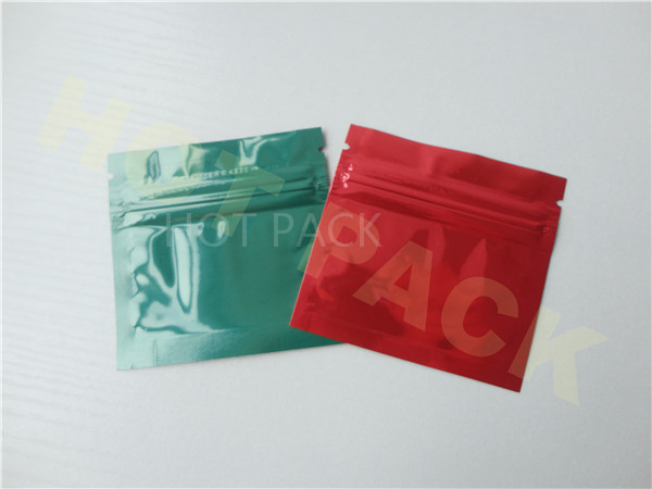 Flat Bottom Plastic Plastic Tobacco Pouch With Zipper Aluminum Foil Lined