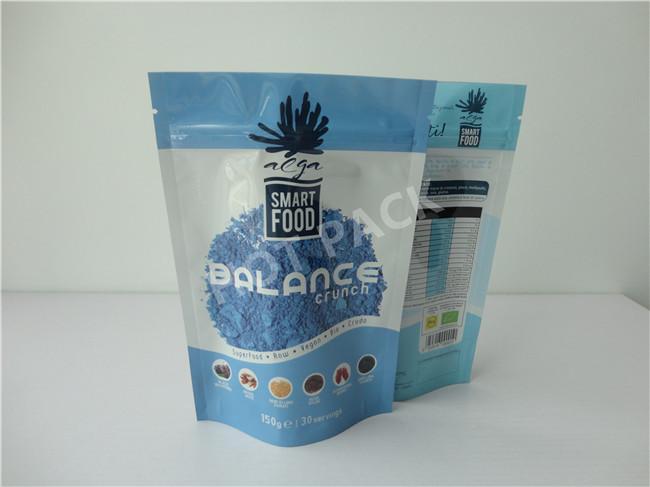 Custom Printed Stand Up Bags And Pouches , Protein Powder Packaging Bags