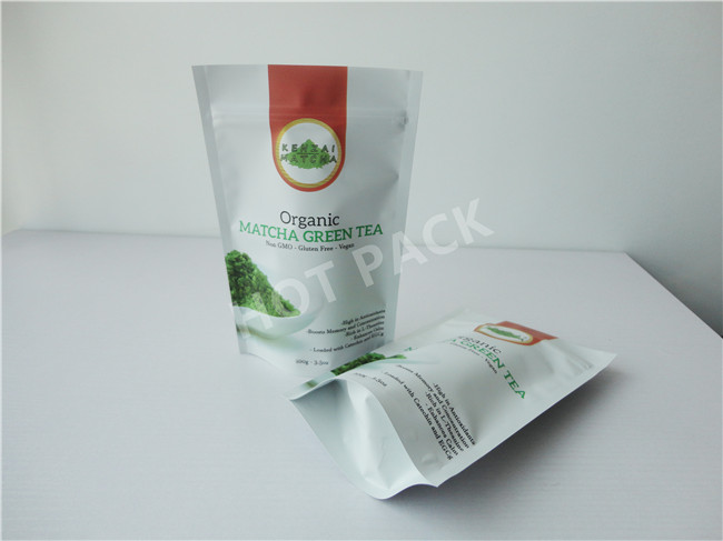 Transparent Window Plastic Stand Up Zipper Pouch For Food Packaging Offset Printing