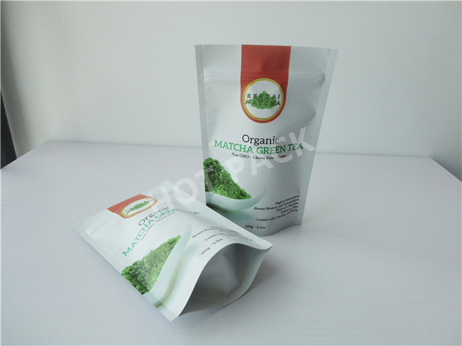 Transparent Window Plastic Stand Up Zipper Pouch For Food Packaging Offset Printing