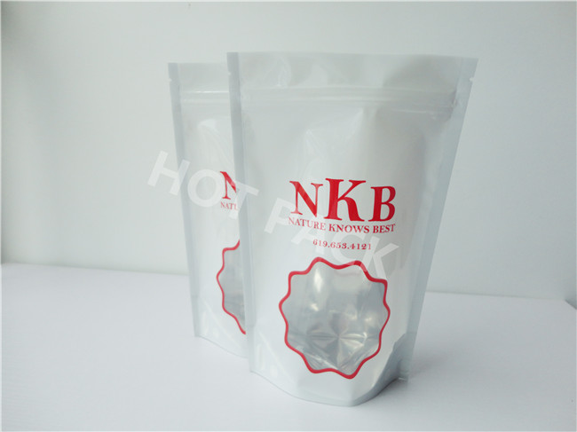 Nutrition Protein Powder Resealable Stand Up Plastic Pouches Orange Color