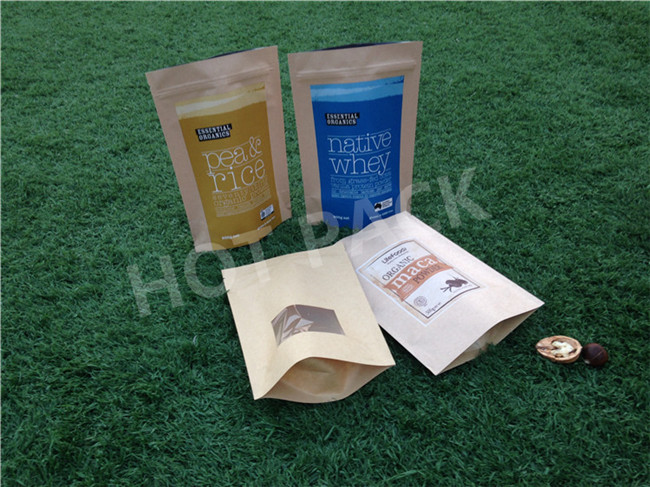 Foil Lined Kraft Paper Bag With Zipper And Colorful Printing For Food