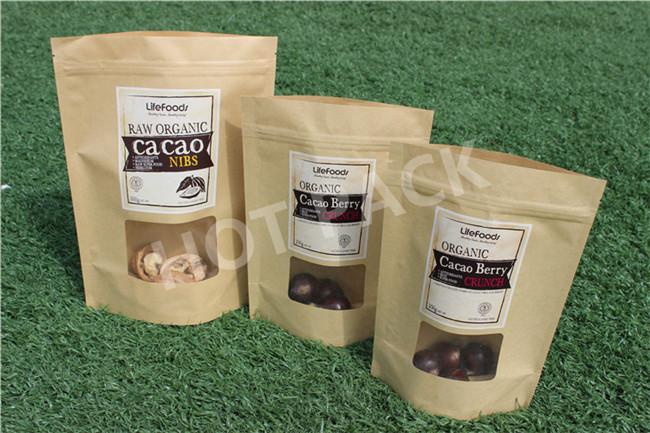 El Mercadito Btologico Resealable Zipper Kraft Paper Packaging Bags With Window