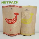 Heat Sealed Zipper On Top Kraft Paper Food Bags